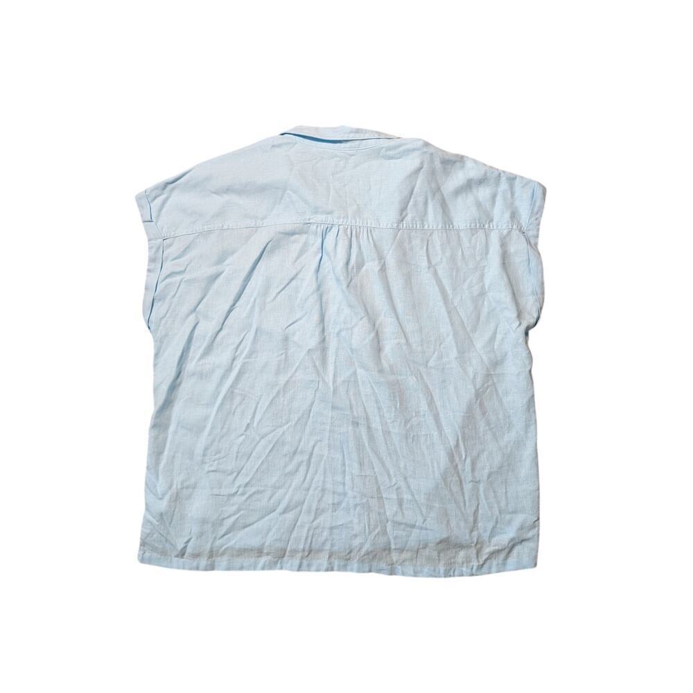 Orvis women’s Linen Blend blouse/shirt, XL; Lightweight, Breathable, Blue/Teal - Picture 2 of 9